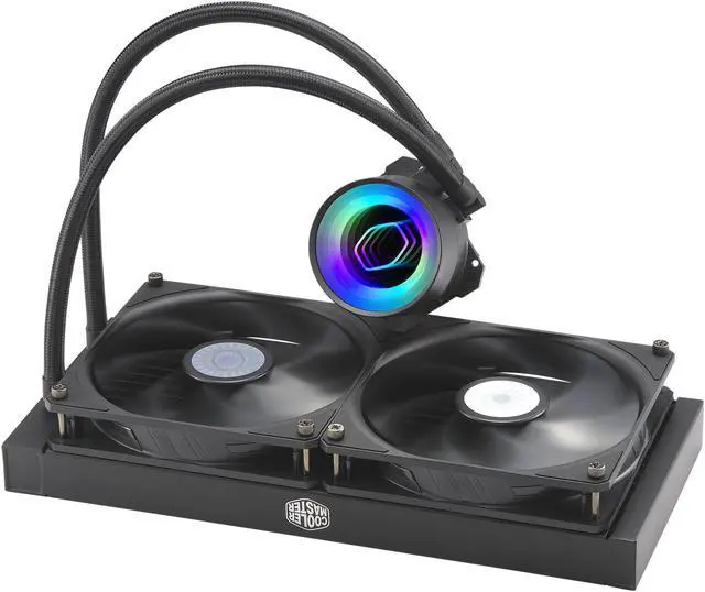 Alt view image 5 of 20 - MasterLiquid ML240 Mirror ARGB Close-Loop AIO CPU Liquid Cooler, Mirror ARGB Pump, 240 Radiator, Dual SickleFlow 120mm, 3rd Gen Dual Chamber Pump for AMD Ryzen/Intel 1200, 1151, LGA 1700 Compatible