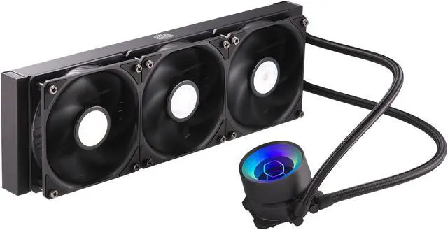 Alt view image 4 of 15 - MasterLiquid ML360 Mirror ARGB Close-Loop AIO CPU Liquid Cooler, Mirror ARGB Pump, 360 Radiator, Triple SickleFlow 120mm, 3rd Gen Dual Chamber Pump for AMD Ryzen/Intel 1200, 1151, LGA 1700 Compatible
