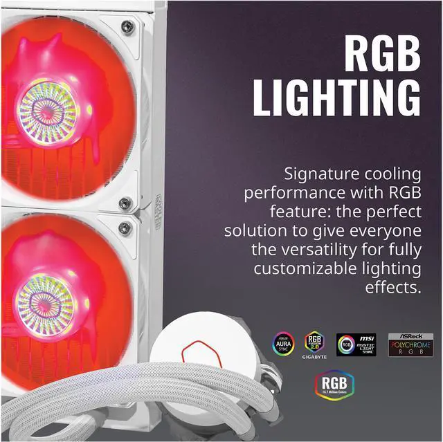 Alt view image 5 of 10 - Cooler Master MasterLiquid ML240L V2 RGB White Edition, Close-Loop AIO CPU Liquid Cooler, 3rd Gen Dual Chamber Pump, Dual SickleFlow 120mm for AMD Ryzen/Intel 1200/1151 LGA 1700 Compatible