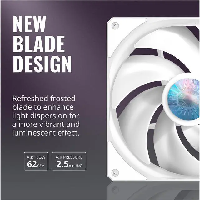 Alt view image 6 of 10 - Cooler Master MasterLiquid ML240L V2 RGB White Edition, Close-Loop AIO CPU Liquid Cooler, 3rd Gen Dual Chamber Pump, Dual SickleFlow 120mm for AMD Ryzen/Intel 1200/1151 LGA 1700 Compatible