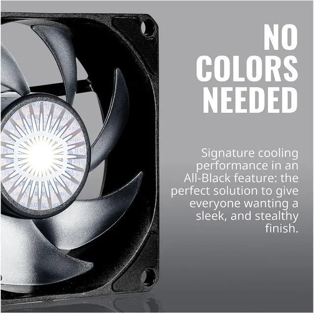 Alt view image 5 of 9 - Cooler Master SickleFlow 80 V2 All-Black Square Frame Fan with  Air Balance Curve Blade Design, Sealed Bearing, PWM Control for Computer Case & Air Coolers