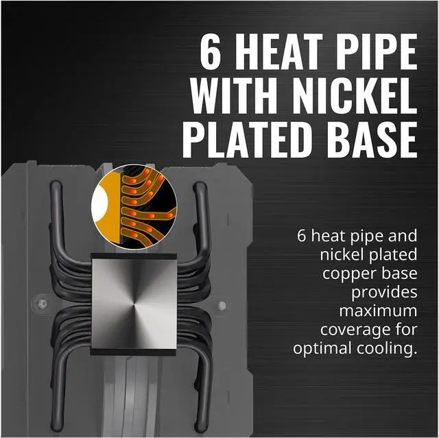 Alt view image 11 of 15 - Cooler Master MasterAir MA624 Stealth CPU Air Cooler, 6 Heat Pipes, Nickel Plated Base, Dual Tower Aluminum Black Fins, Dual SickleFlow 140mm Fans for AMD Ryzen/Intel 1200/1151 LGA 1700 Compatible