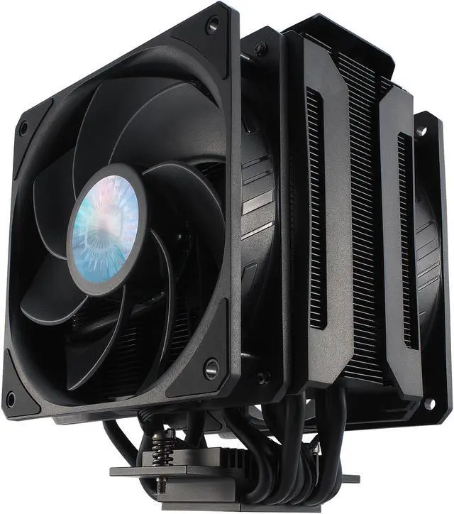 Alt view image 5 of 15 - Cooler Master MasterAir MA624 Stealth CPU Air Cooler, 6 Heat Pipes, Nickel Plated Base, Dual Tower Aluminum Black Fins, Dual SickleFlow 140mm Fans for AMD Ryzen/Intel 1200/1151 LGA 1700 Compatible