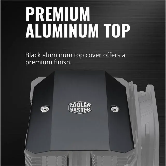 Alt view image 15 of 15 - Cooler Master MasterAir MA624 Stealth CPU Air Cooler, 6 Heat Pipes, Nickel Plated Base, Dual Tower Aluminum Black Fins, Dual SickleFlow 140mm Fans for AMD Ryzen/Intel 1200/1151 LGA 1700 Compatible