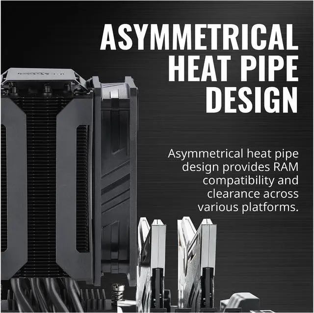 Alt view image 15 of 15 - Cooler Master MasterAir MA612 Stealth CPU Air Cooler, 6 Heat Pipes, Nickel Plated Base, Aluminum Black Fins, Push-Pull, Dual SickleFlow Fans for AMD Ryzen/Intel 1200/1151 LGA 1700 Compatible