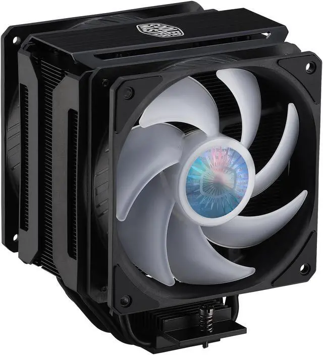 Alt view image 4 of 16 - Cooler Master MasterAir MA612 Stealth ARGB CPU Air Cooler, 6 Heat Pipes, Nickel Plated Base, Aluminum Black Fins, Push-Pull, Dual SickleFlow Fans for AMD Ryzen/Intel 1200/1151 LGA 1700 Compatible