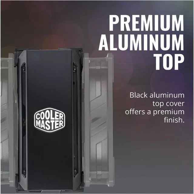 Alt view image 13 of 16 - Cooler Master MasterAir MA612 Stealth ARGB CPU Air Cooler, 6 Heat Pipes, Nickel Plated Base, Aluminum Black Fins, Push-Pull, Dual SickleFlow Fans for AMD Ryzen/Intel 1200/1151 LGA 1700 Compatible