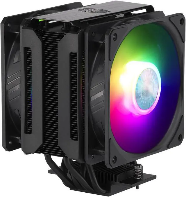 Alt view image 2 of 16 - Cooler Master MasterAir MA612 Stealth ARGB CPU Air Cooler, 6 Heat Pipes, Nickel Plated Base, Aluminum Black Fins, Push-Pull, Dual SickleFlow Fans for AMD Ryzen/Intel 1200/1151 LGA 1700 Compatible