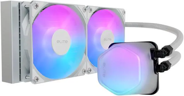 Main image of 240 Elite Liquid White AIO CPU Liquid Cooler, R9|Ultra 7, Ceramic Bearing Pump, Translucent a RGB Cover, 240 Radiator, PWM Fans, AMD Ryzen AM5|4, Intel LGA 1851|1700 Platform Design by Cooler Master