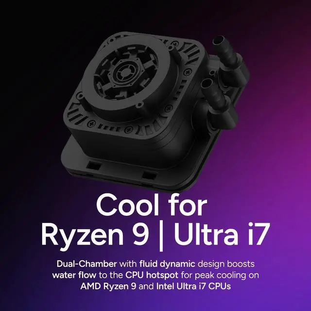 Alt view image 2 of 12 - Cooler Master 240 Elite Liquid White CPU Liquid Cooler, Dual-Chamber Pump, Customizable aRGB Lighting, Maintenance-Free, Easy Install, AMD Ryzen 9 AM5|4, Intel Ultra i7 LGA 1851|1700 Design by Cooler Master