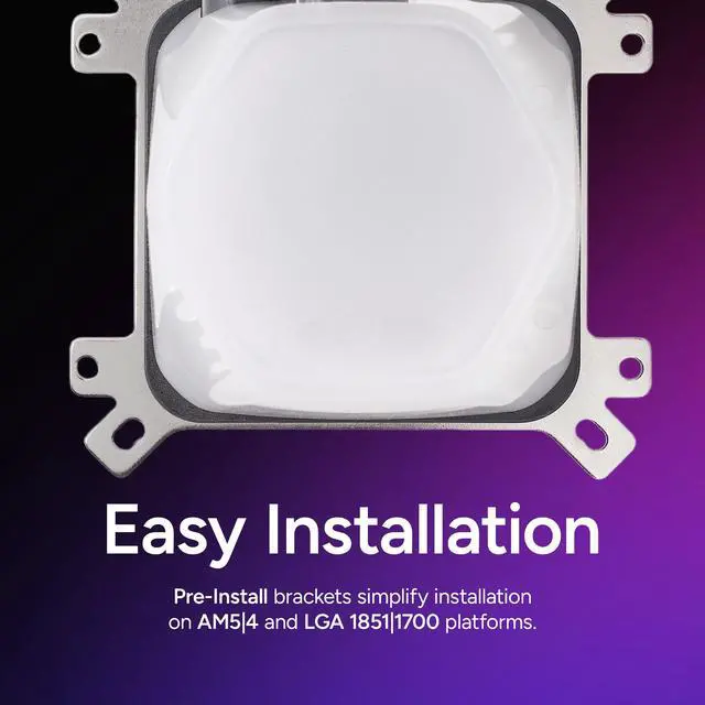 Alt view image 4 of 12 - Cooler Master 240 Elite Liquid White CPU Liquid Cooler, Dual-Chamber Pump, Customizable aRGB Lighting, Maintenance-Free, Easy Install, AMD Ryzen 9 AM5|4, Intel Ultra i7 LGA 1851|1700 Design by Cooler Master