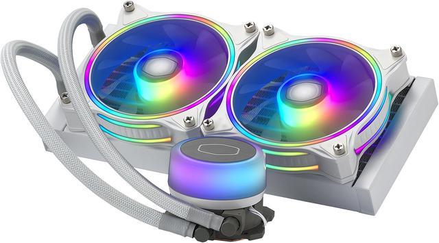 CoolerMaster MasterLiquid ML240 Illusion, Translucent Dome, 3rd Gen Dual  Chamber Pump, Dual MF120 Halo for AMD Ryzen/Intel 1200/1151 White Edition 