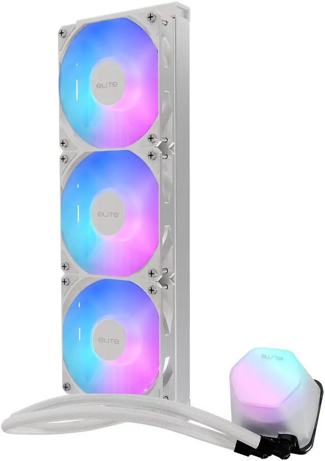 Alt view image 2 of 4 - 360 Elite Liquid White AIO CPU Liquid Cooler, R9|Ultra 7, Ceramic Bearing Pump, Translucent a RGB Cover, 360 Radiator, PWM Fans, AMD Ryzen AM5|4, Intel LGA 1851|1700 Platform Design by Cooler Master
