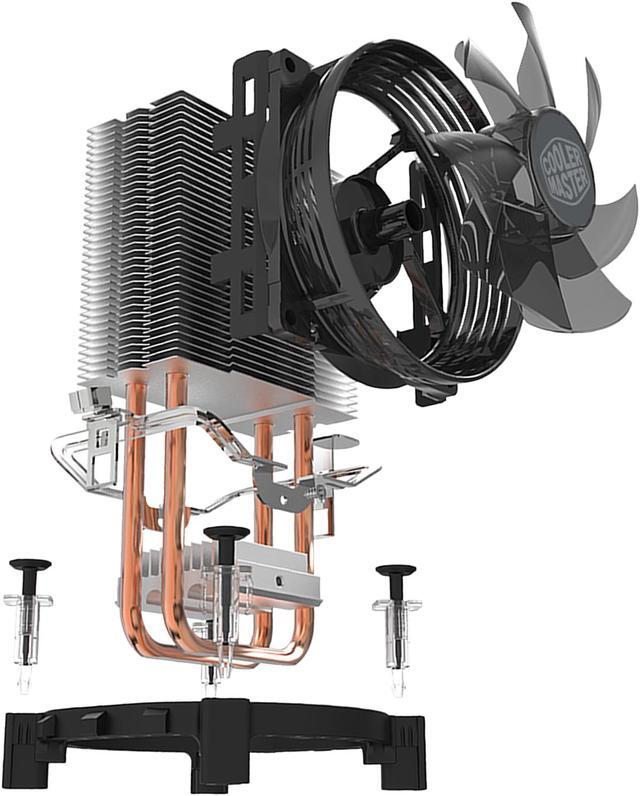 Alt view image 5 of 13 - Cooler Master Hyper T20 Compact CPU Air Cooler with 2 Copper Heat Pipes. 95mmFan, Direct Contact Technology for AMD Ryzen/Intel LGA1200/1151