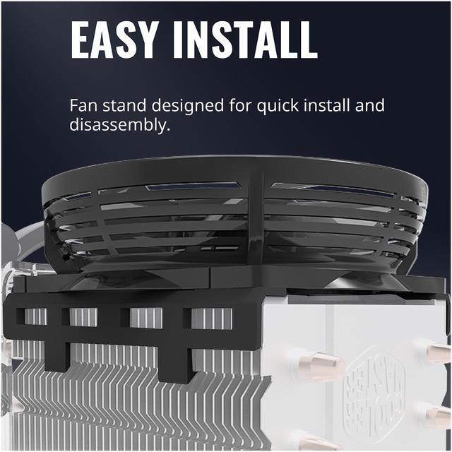 Alt view image 13 of 13 - Cooler Master Hyper T20 Compact CPU Air Cooler with 2 Copper Heat Pipes. 95mmFan, Direct Contact Technology for AMD Ryzen/Intel LGA1200/1151