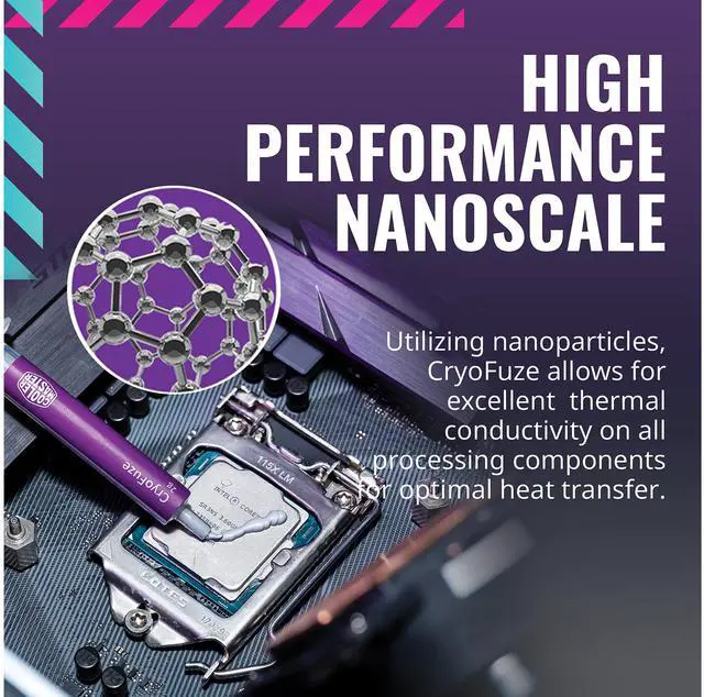 Alt view image 3 of 8 - Cooler Master CryoFuze Ultra-High Performance Thermal Paste, Nanoparticles, High CPU/GPU Conductivity W/m.k= 14m, Non Corrosive Formula, Temperature -50°C up to 250°C for CPU and GPU Coolers