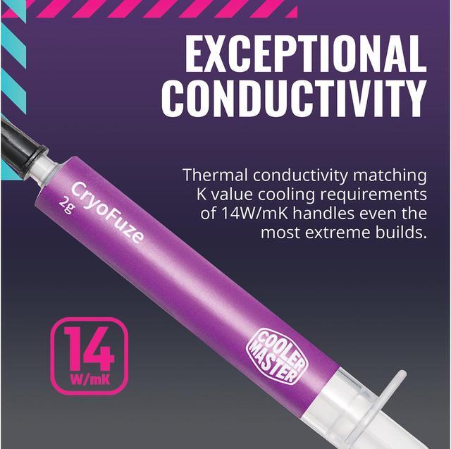 Alt view image 4 of 8 - Cooler Master CryoFuze Ultra-High Performance Thermal Paste, Nanoparticles, High CPU/GPU Conductivity W/m.k= 14m, Non Corrosive Formula, Temperature -50°C up to 250°C for CPU and GPU Coolers