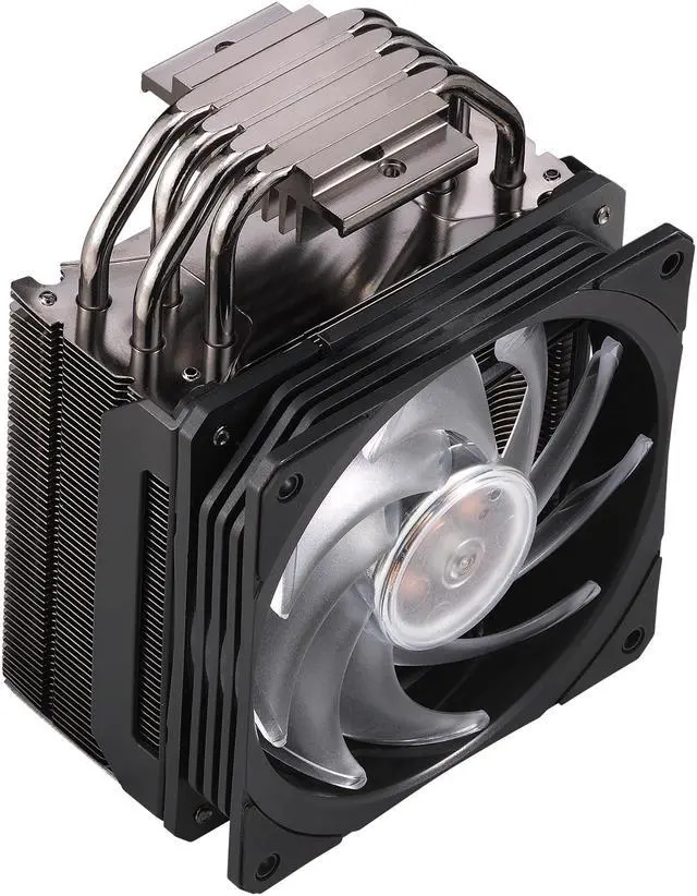 Alt view image 2 of 15 - Cooler Master Hyper 212 RGB Black Edition CPU Air Cooler, SF120R RGB Fan, Anodized Gun-Metal Black, Brushed Nickel Fins, 4 Copper Direct Contact Heat Pipes for AMD Ryzen/Intel LGA1700/1200/1151