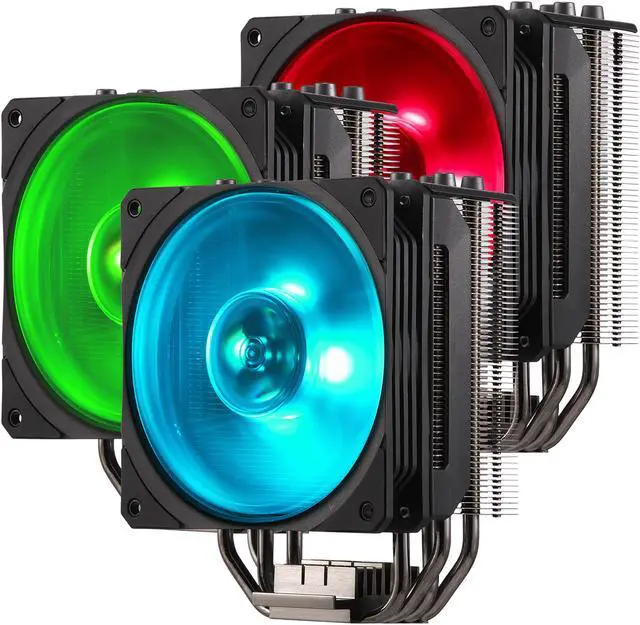 Alt view image 8 of 15 - Cooler Master Hyper 212 RGB Black Edition CPU Air Cooler, SF120R RGB Fan, Anodized Gun-Metal Black, Brushed Nickel Fins, 4 Copper Direct Contact Heat Pipes for AMD Ryzen/Intel LGA1700/1200/1151