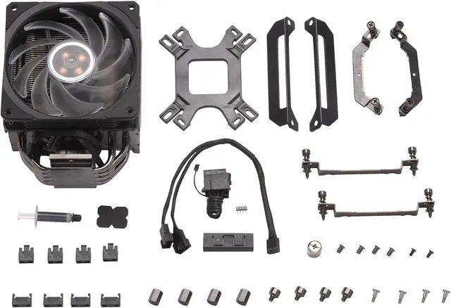 Alt view image 7 of 15 - Cooler Master Hyper 212 RGB Black Edition CPU Air Cooler, SF120R RGB Fan, Anodized Gun-Metal Black, Brushed Nickel Fins, 4 Copper Direct Contact Heat Pipes for AMD Ryzen/Intel LGA1700/1200/1151