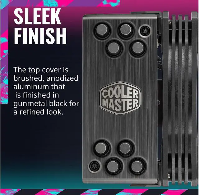 Alt view image 11 of 13 - Cooler Master Hyper 212 Black Edition CPU Air Cooler, Silencio FP120 Fan, Anodized Gun-Metal Black, Brushed Nickel Fins, 4 Copper Direct Contact Heat Pipes for AMD Ryzen/Intel LGA1700/1200/1151