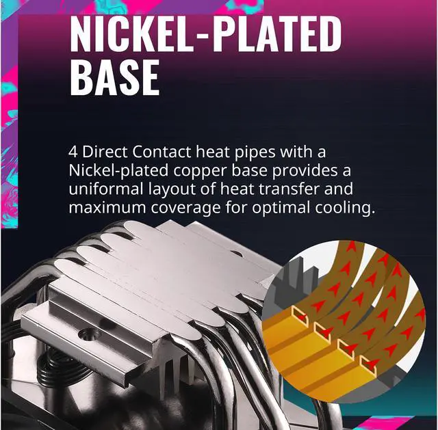 Alt view image 12 of 13 - Cooler Master Hyper 212 Black Edition CPU Air Cooler, Silencio FP120 Fan, Anodized Gun-Metal Black, Brushed Nickel Fins, 4 Copper Direct Contact Heat Pipes for AMD Ryzen/Intel LGA1700/1200/1151