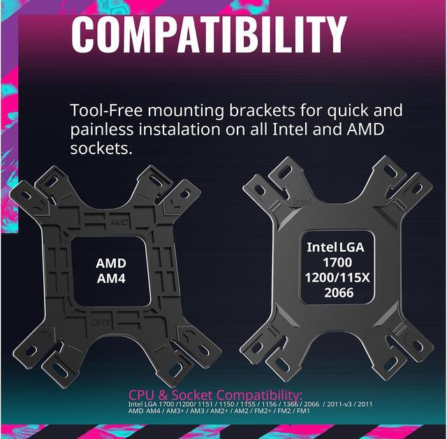 Alt view image 9 of 11 - Cooler Master Hyper 212 EVO V2 CPU Air Cooler with SickleFlow 120, PWM Fan, Direct Contact Technology, 4 copper Heat Pipes for AMD Ryzen/Intel LGA1700/1200/1151
