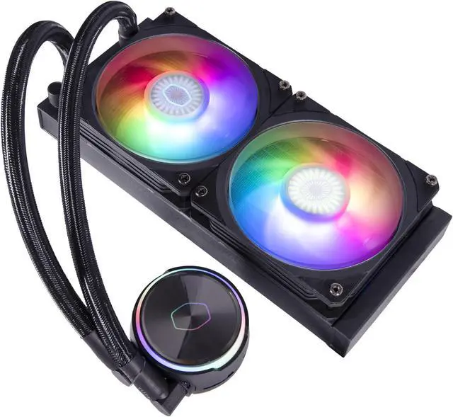 Alt view image 14 of 15 - Cooler Master MasterLiquid PL240 FLUX Close-Loop AIO CPU Liquid Cooler, Dual Chamber Pump, Ceramic Bearing Impeller, Enlarged Copper Base, ARGB PL-Flux 120mm Fans for AMD Ryzen/Intel 1700/1200/1156/1155/1151/1150