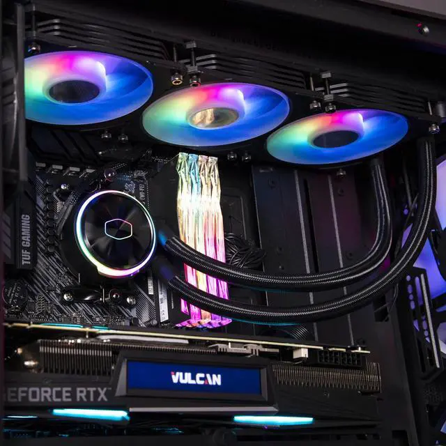 Alt view image 11 of 15 - Cooler Master MasterLiquid PL360 FLUX Close-Loop AIO CPU Liquid Cooler, Dual Chamber Pump, Ceramic Bearing Impeller, Enlarged Copper Base, ARGB PL-Flux 120mm Fans for AMD Ryzen/Intel 1700/1200/115X