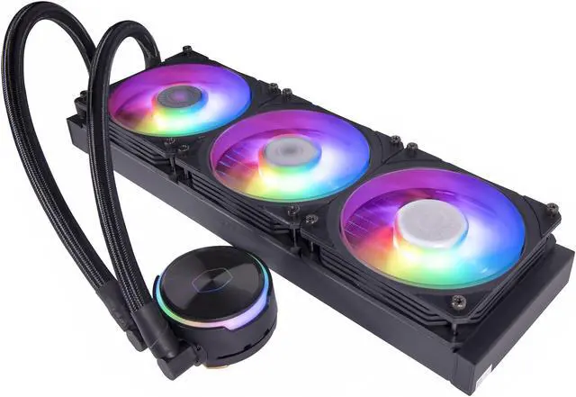 Alt view image 14 of 15 - Cooler Master MasterLiquid PL360 FLUX Close-Loop AIO CPU Liquid Cooler, Dual Chamber Pump, Ceramic Bearing Impeller, Enlarged Copper Base, ARGB PL-Flux 120mm Fans for AMD Ryzen/Intel 1700/1200/115X