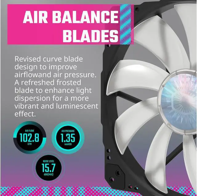 Alt view image 7 of 10 - Cooler Master SickleFlow 200 ARGB Gen 2 Square Frame Fan, Customizable LEDS, Air Balance Curve Blade, Sealed Bearing, PWM Control for Computer Case