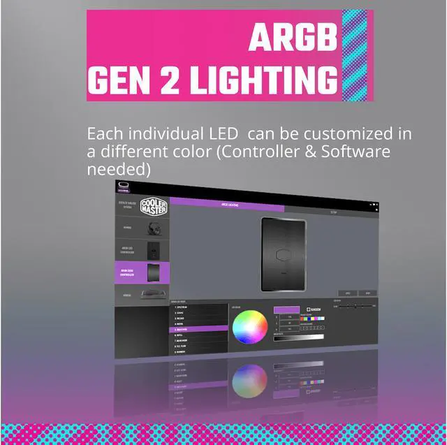 Alt view image 8 of 10 - Cooler Master SickleFlow 200 ARGB Gen 2 Square Frame Fan, Customizable LEDS, Air Balance Curve Blade, Sealed Bearing, PWM Control for Computer Case
