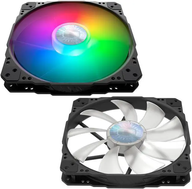 Alt view image 4 of 10 - Cooler Master SickleFlow 200 ARGB Gen 2 Square Frame Fan, Customizable LEDS, Air Balance Curve Blade, Sealed Bearing, PWM Control for Computer Case