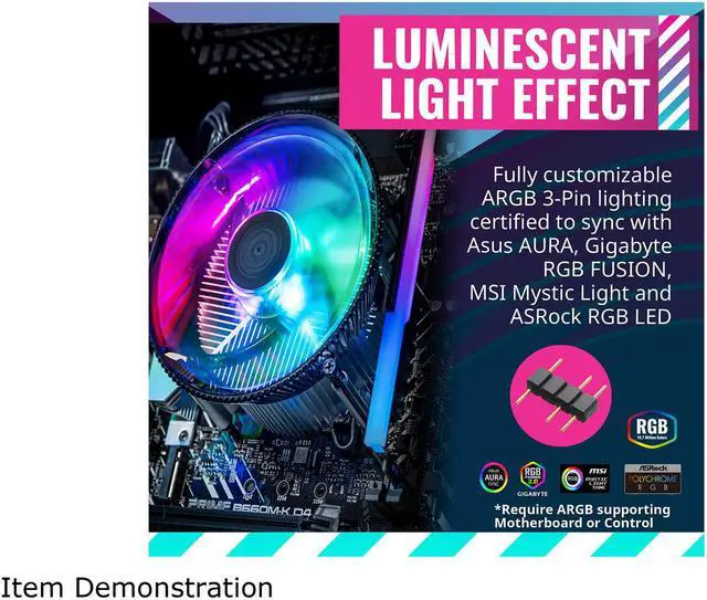 Alt view image 6 of 10 - Cooler Master i70C LGA1700 ARGB Intel Low-Profile CPU Air Cooler, Anodized Black Aluminum Fins, Copper Insert Base, 95W TDP CPU Support, 120mm ARGB 3-Pin Fan for Intel LGA 1851/1700