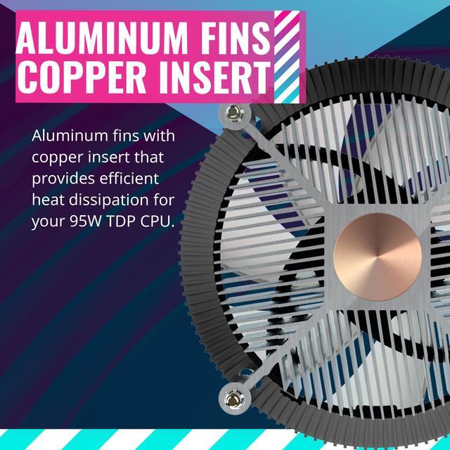 Alt view image 8 of 10 - Cooler Master i70C LGA1700 ARGB Intel Low-Profile CPU Air Cooler, Anodized Black Aluminum Fins, Copper Insert Base, 95W TDP CPU Support, 120mm ARGB 3-Pin Fan for Intel LGA 1851/1700