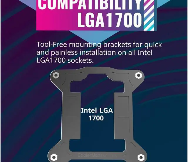 Alt view image 9 of 10 - Cooler Master i70C LGA1700 ARGB Intel Low-Profile CPU Air Cooler, Anodized Black Aluminum Fins, Copper Insert Base, 95W TDP CPU Support, 120mm ARGB 3-Pin Fan for Intel LGA 1851/1700