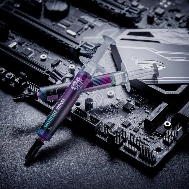 Alt view image 7 of 10 - Cooler Master CryoFuze Violet High Performance Thermal Paste, Nanoparticles, High CPU/GPU Conductivity W/m.k= 12.6m, Non Corrosive Formula, -50°C up to 240°C for CPU and GPU Coolers (MGY-NOSG-N07M-R1)