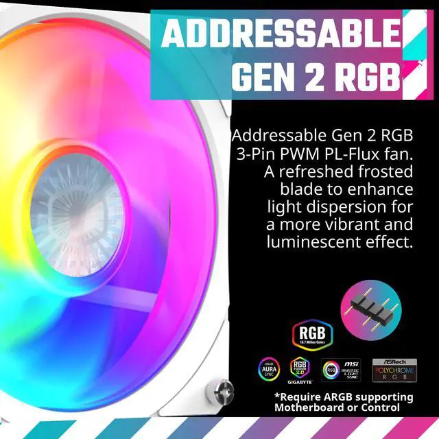 Alt view image 7 of 15 - Cooler Master MasterLiquid PL360 FLUX White ARGB Close-Loop AIO Liquid Cooler, Dual Chamber Pump, Ceramic Bearing Motor, Dual Loop PL-Flux 120mm Fans for AMD Ryzen AM5/AM4/Intel 1851/1700/1200/115X