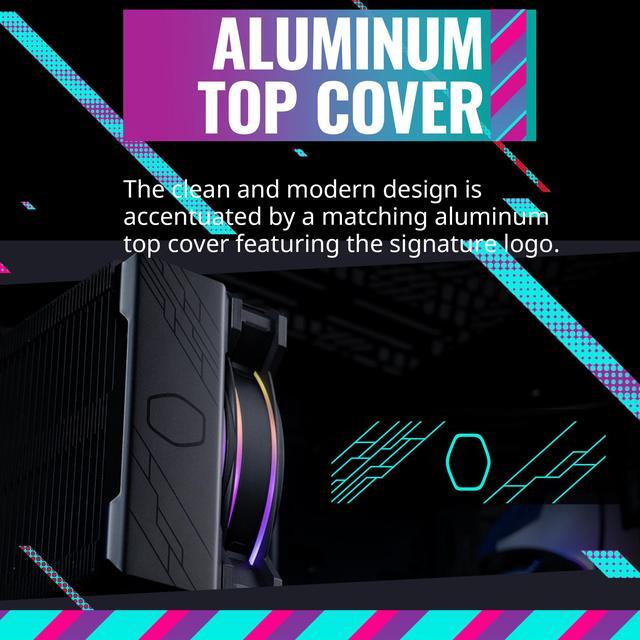 Alt view image 5 of 15 - Cooler Master Hyper 212 Halo Black CPU Air Cooler, MF120 Halo² Fan, Dual Loop ARGB, Aluminum Top Cover, 4 Copper Heat Pipes, 154mm (H) for AMD Ryzen AM5/AM4, Intel LGA 1851 1700/1200 (RR-S4KK-20PA-R1)