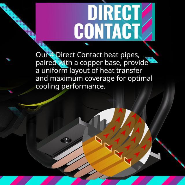 Alt view image 8 of 15 - Cooler Master Hyper 212 Halo Black CPU Air Cooler, MF120 Halo² Fan, Dual Loop ARGB, Aluminum Top Cover, 4 Copper Heat Pipes, 154mm (H) for AMD Ryzen AM5/AM4, Intel LGA 1851 1700/1200 (RR-S4KK-20PA-R1)