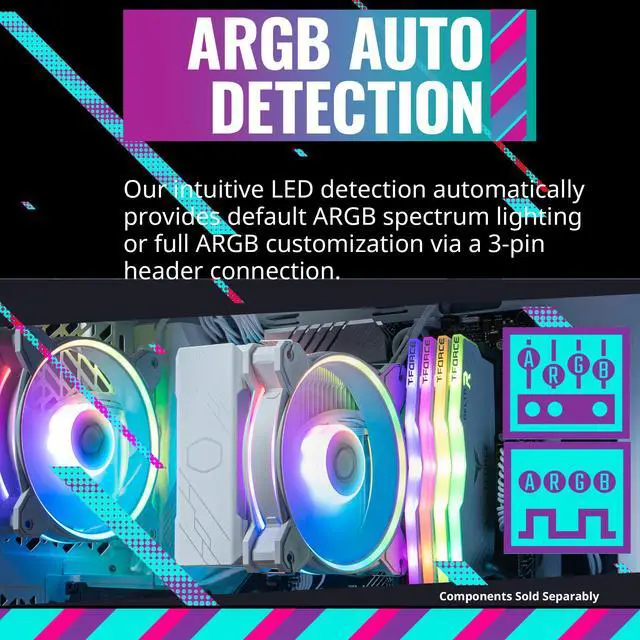 Alt view image 4 of 15 - Cooler Master Hyper 212 Halo White CPU Air Cooler, MF120 Halo² Fan, Dual Loop ARGB, Aluminum Top Cover, 4 Copper Heat Pipes, 154mm (H) for AMD Ryzen AM5/AM4, Intel LGA1700/1200 (RR-S4WW-20PA-R1)