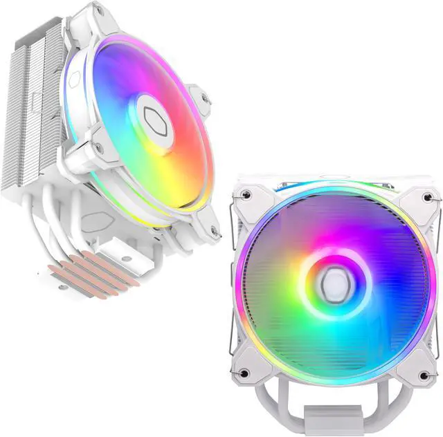 Alt view image 12 of 15 - Cooler Master Hyper 212 Halo White CPU Air Cooler, MF120 Halo² Fan, Dual Loop ARGB, Aluminum Top Cover, 4 Copper Heat Pipes, 154mm (H) for AMD Ryzen AM5/AM4, Intel LGA1700/1200 (RR-S4WW-20PA-R1)