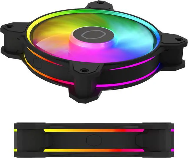 Alt view image 12 of 13 - Cooler Master MasterFan MF120 Halo² PC Case|Liquid Cooler|Air Cooler Fan, Dual Loop Gen 2 ARGB LEDs Rings, Dynamic PWM 120mm 2,050 RPM, Air Balance Blades, Hybrid Frame (MFL-B2DN-21NP2-R2)