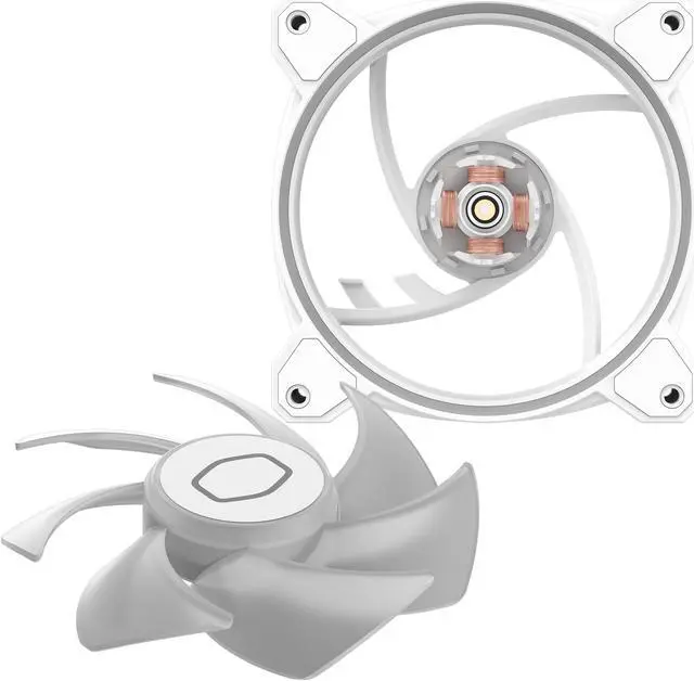 Alt view image 13 of 13 - Cooler Master MasterFan MF120 Halo² White PC Case|Liquid Cooler|Air Cooler Fan, Dual Loop Gen 2 ARGB LEDs Rings, Dynamic PWM 120mm 2,050 RPM, Air Balance Blades, Hybrid Frame (MFL-B2DW-21NP2-R2)