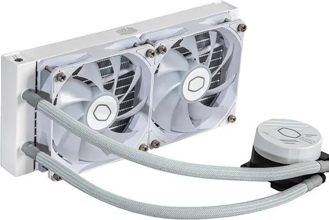 Alt view image 12 of 13 - Cooler Master MasterLiquid 240L Core White 240mm Close-Loop AIO Liquid Cooler, ARGB Sync, Gen S Coldplate Pump, 120mm PWM, CryoFuze 14W/mK, AMD AM5/AM4, Intel LGA 1851/1700/1200 (MLW-D24M-A18PZ-RW)