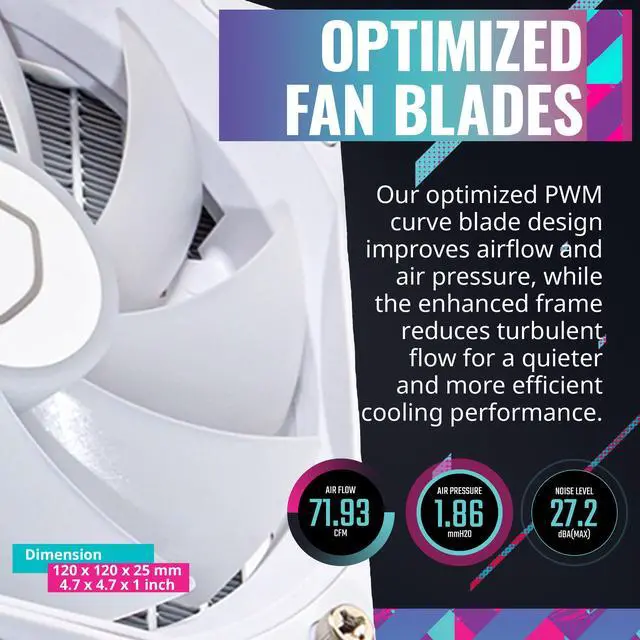 Alt view image 5 of 13 - Cooler Master MasterLiquid 360L Core White 360mm Close-Loop AIO Liquid Cooler, ARGB Sync, Gen S Coldplate Pump, 120mm PWM, CryoFuze 14W/Mk, AMD Ryzen AM5/AM4, Intel LGA 1851/1700 (MLW-D36M-A18PZ-RW)
