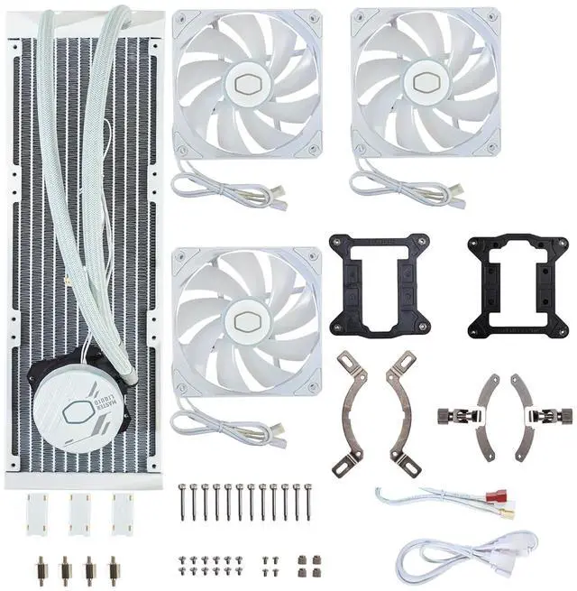 Alt view image 12 of 12 - Cooler Master 360L Core White Close-Loop AIO Liquid Cooler, Ryzen 9|intel 9 Gen S Dual Chamber Pump, Quiet 120mm PWM Fan, Customize aRGB Lighting, 360 Radiator, AMD AM5|4, Intel LGA 1851|1700 Platform