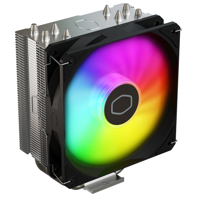 Cooler Master Hyper 212 Spectrum V3 CPU Air Cooler, ARGB Sync, 120mm PWM Fan, 4 Copper Direct Contact Heat Pipes, 152mm Tall, Brackets AMD Ryzen AM5/AM4, Intel LGA 1851/1700/1200 (RR-S4NA-17PA-R1)