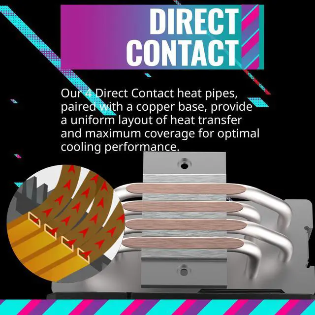 Alt view image 10 of 16 - Cooler Master Hyper 212 Spectrum V3 CPU Air Cooler, ARGB Sync, 120mm PWM Fan, 4 Copper Direct Contact Heat Pipes, 152mm Tall, Brackets AMD Ryzen AM5/AM4, Intel LGA 1851/1700/1200 (RR-S4NA-17PA-R1)
