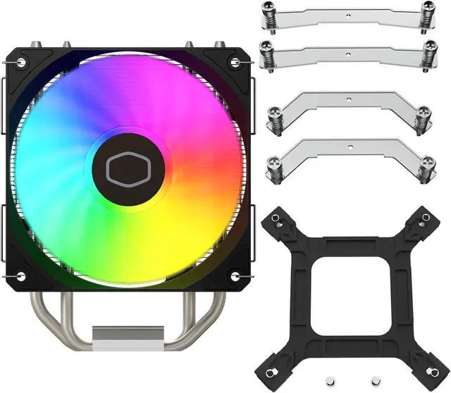 Alt view image 13 of 16 - Cooler Master Hyper 212 Spectrum V3 CPU Air Cooler, ARGB Sync, 120mm PWM Fan, 4 Copper Direct Contact Heat Pipes, 152mm Tall, Brackets AMD Ryzen AM5/AM4, Intel LGA 1851/1700/1200 (RR-S4NA-17PA-R1)